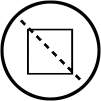 Divided square representing splitting everyday expenses using Zelle® with First National Bank of Brookfield in Brookfield, Illinois.