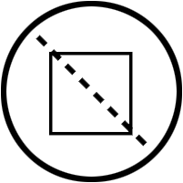 Divided square representing splitting everyday expenses using Zelle® with First National Bank of Brookfield in Brookfield, Illinois.